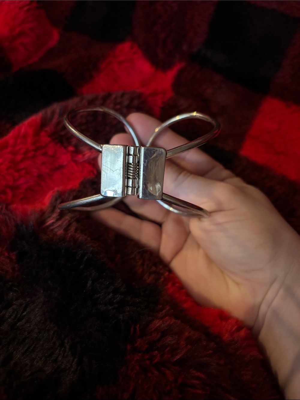 Silver Double-Loop Cuff Bracelet - Picture 2 of 6